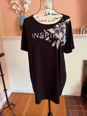 Lane Bryant Black Jersey Knit Tee Shirt